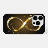 Coque Pour iPhone 14 Plus Symbole d'infini doré (Verso Horizontal)