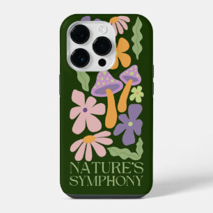 Coque Pour iPhone 14 Plus symphonie de la nature fleur rétro minimaliste col