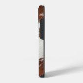 Coque Pour iPhone 14 Plus Texture Brown et blanche de la vache Monogramme (Côté gauche)