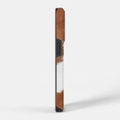 Coque Pour iPhone 14 Plus Texture Brown et blanche de la vache Monogramme (Côté droit)