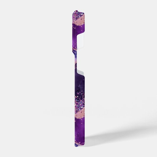 Coque Pour iPhone 14 Plus Texture de l'agate de la Glitterie violette (Côté gauche)