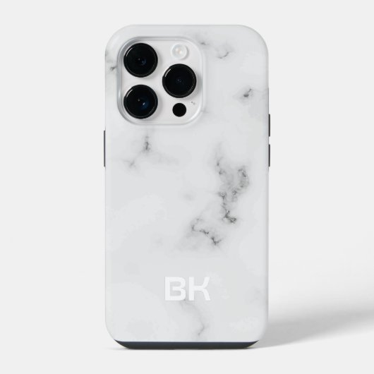 Coque Pour iPhone 14 Plus Texture de marbre blanc de luxe (Verso)