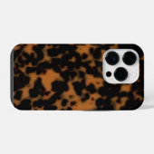 Coque Pour iPhone 14 Plus Tortoise Shell Print, Sable Dark Amber Brown (Verso Horizontal)