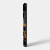 Coque Pour iPhone 14 Plus Tortoise Shell Print, Sable Dark Amber Brown (Côté gauche)