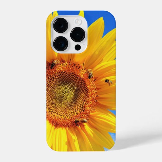 Coque Pour iPhone 14 Plus Tournesol avec abeilles coque iphone (Verso)