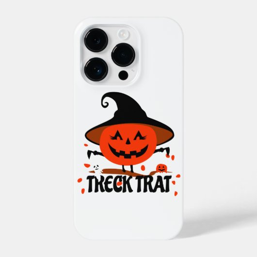 Coque Pour iPhone 14 Plus Treck Trat Citrouille Sourire (Verso)