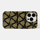 Coque Pour iPhone 14 Plus Triangles de texture dorée motif moderne (Verso Horizontal)