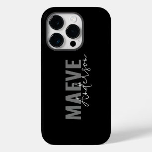 Coque Pour iPhone 14 Plus Typographie minimaliste moderne noir blanc élégant