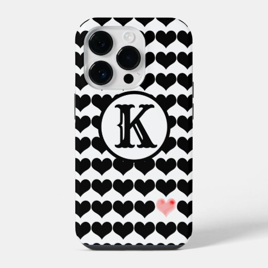 Coque Pour iPhone 14 Plus Un coeur rose (initial) (Verso)