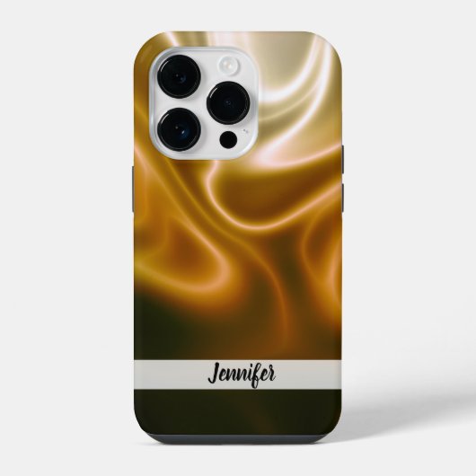 Coque Pour iPhone 14 Plus Vagues dorées de soie (Verso)