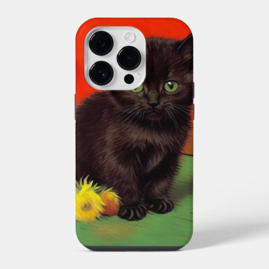 Coque Pour iPhone 14 Plus Van Gogh Style Chat noir (Verso)