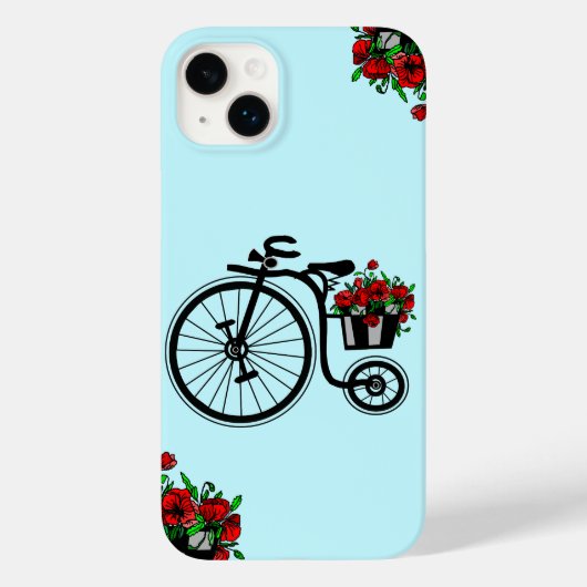 Coque Pour iPhone 14 Plus Vélo romantique avec Fleurs Cadeau coque iphone (Verso)