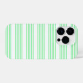 Coque Pour iPhone 14 Plus Vert et blanc cinq bandes motif (Verso Horizontal)