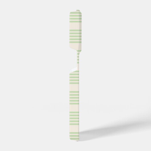 Coque Pour iPhone 14 Plus Vert pâle et beige cinq rayures motif (Côté droit)