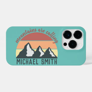 Coque Pour iPhone 14 Plus Vintages pastels montagnes appellent mongram ciel
