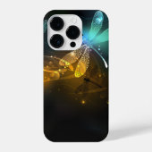 Coque Pour iPhone 14 Plus Vol de libellule verte lumineuse (Verso)