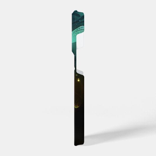 Coque Pour iPhone 14 Plus Vol de libellule verte lumineuse (Côté gauche)