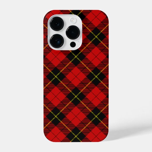 Coque Pour iPhone 14 Plus Wallace tartan rouge noir plaid (Verso)