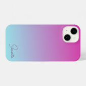 Coque Pour iPhone 14 Plutôt rose et bleu Cotton Candy Ombre (Verso Horizontal)