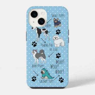Coque Pour iPhone 14 Poème drôle de chiot mignon et points