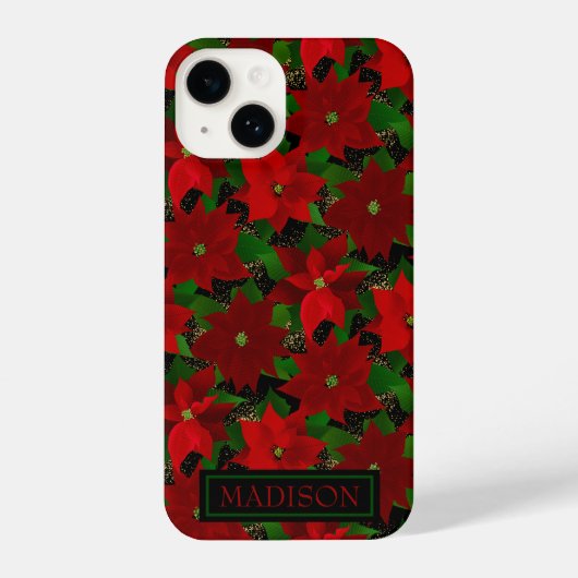 Coque Pour iPhone 14 Poinsettias (Verso)