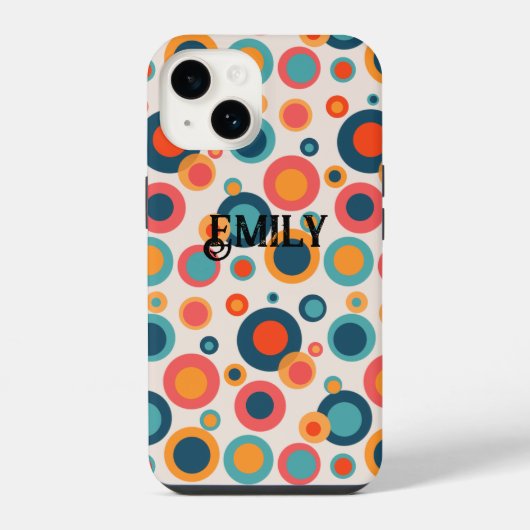 Coque Pour iPhone 14 Points Abstraits Colorés (Verso)