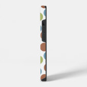 Coque Pour iPhone 14 Points bleus, verts et marron (Côté gauche)