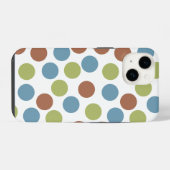 Coque Pour iPhone 14 Points bleus, verts et marron (Verso Horizontal)