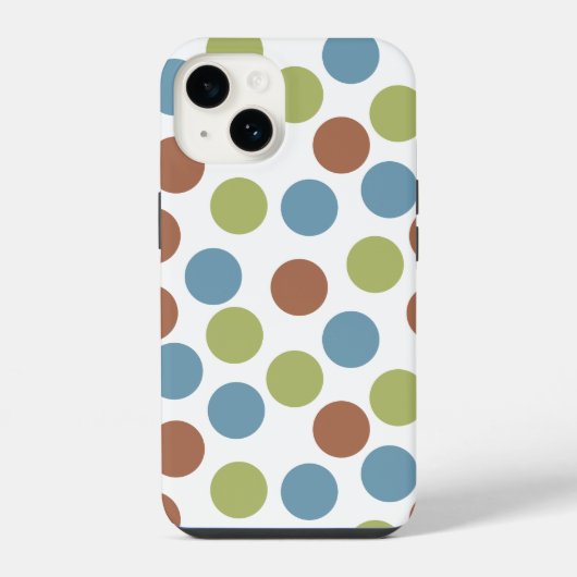 Coque Pour iPhone 14 Points bleus, verts et marron (Verso)