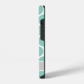 Coque Pour iPhone 14 Points de module Aqua Monogramme personnalisé (Côté gauche)