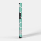 Coque Pour iPhone 14 Points de module Aqua Monogramme personnalisé (Côté droit)
