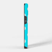 Coque Pour iPhone 14 Points polka cyan code hexadécimal 00E3F4 (Côté droit)
