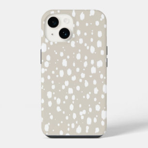 Coque Pour iPhone 14 Points rayés Abstraits de lin beige