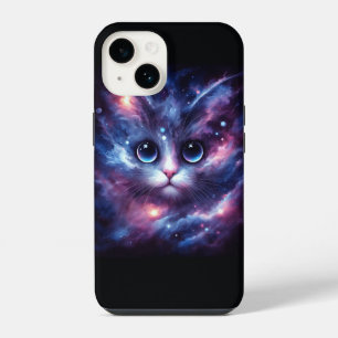 Coque Pour iPhone 14 Portrait de Chat Majestueux de la Galaxie Cosmique