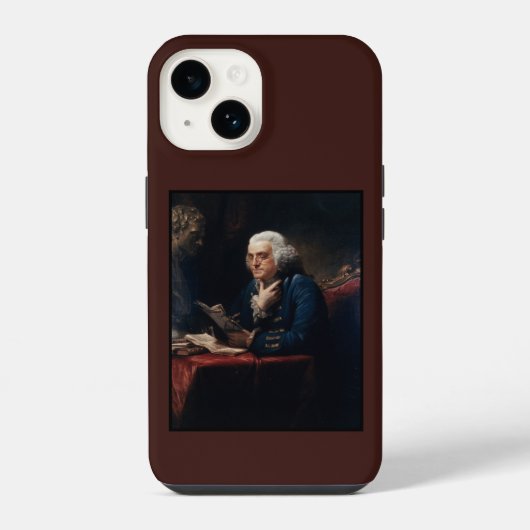 Coque Pour iPhone 14 Portrait de pouce Benjamin Franklin à la Maison Bl (Verso)