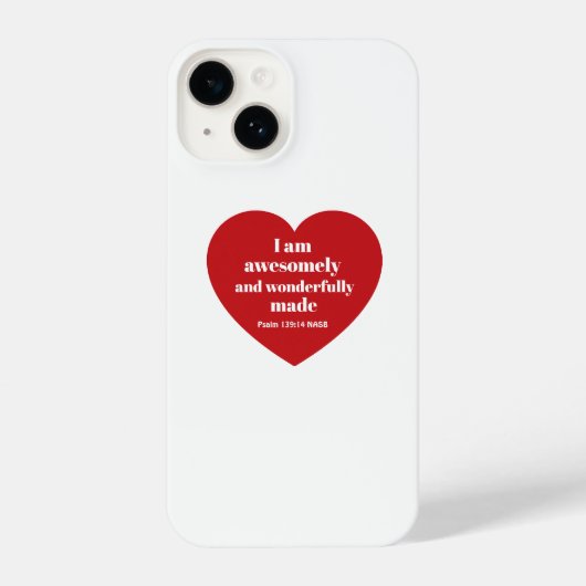 Coque Pour iPhone 14 Positive Bible Verse Affirmation Red Heart Cute (Verso)