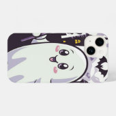 Coque Pour iPhone 14 Poster mignon Ghoost avec une torsion joueuse (Verso Horizontal)