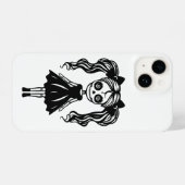 Coque Pour iPhone 14 Poupée éffrayante fille (Verso Horizontal)