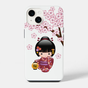 Coque Pour iPhone 14 Poupée Sakura Kokeshi - jolie fille japonaise Geis