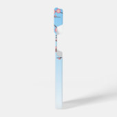 Coque Pour iPhone 14 Poupée Ume Kokeshi - Japonaise Geisha Girl Blue (Côté gauche)