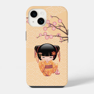 Coque Pour iPhone 14 Poupée Ume Kokeshi - Japonaise Pêche Geisha Girl