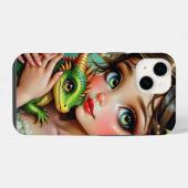 Coque Pour iPhone 14 Pretty Fairy and Dragon Themed Girl's (Verso Horizontal)