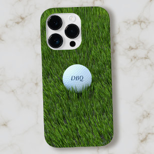 Coque Pour iPhone 14 Pro Boule de golf papa de Golfer dans le Monogramme ro
