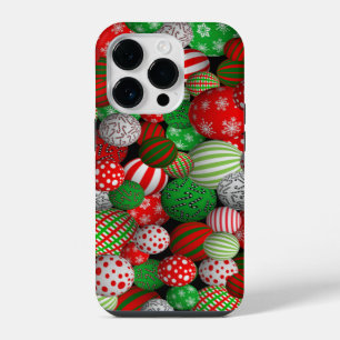 Coque Pour iPhone 14 Pro Boules de Noël 3D