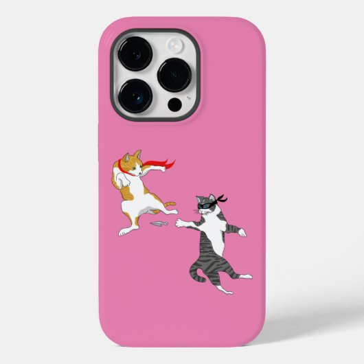 Coque Pour iPhone 14 Pro Coque de combat de chat-Mate coque iphone (Verso)