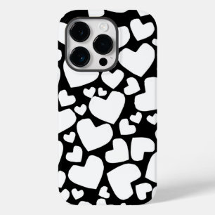 Coque Pour iPhone 14 Pro Coque iphone à coeur noir et blanc