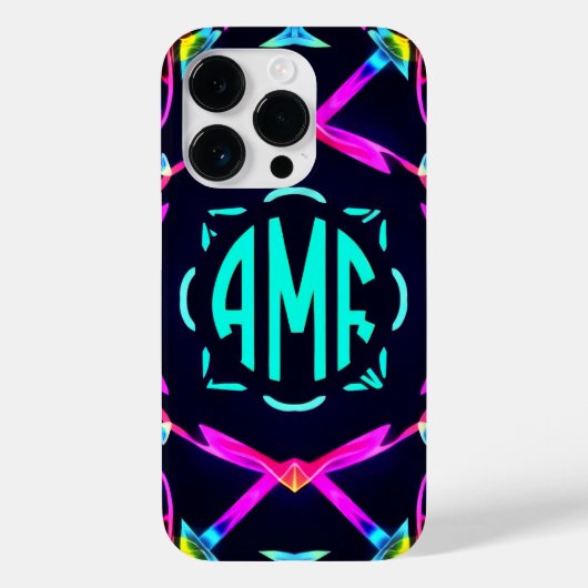 Coque Pour iPhone 14 Pro coque iphone avec monogramme personnalisable (Verso)