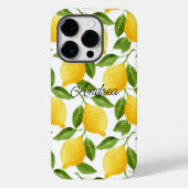 Coque Pour iPhone 14 Pro Coque iphone citrons monogrammé (Verso)