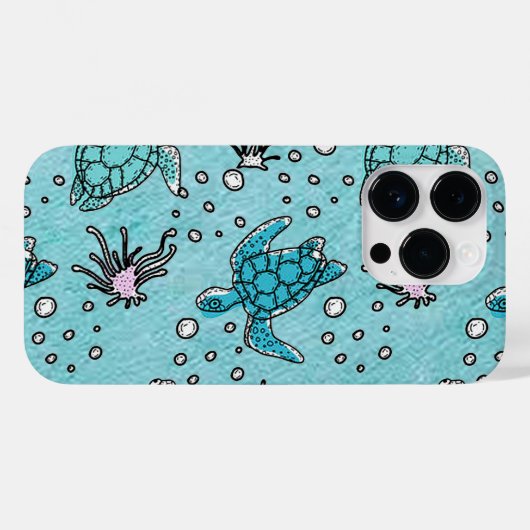Coque Pour iPhone 14 Pro Coque iphone de la tortue de mer (Verso (horizontal))