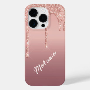 Coque Pour iPhone 14 Pro coque iphone de Parties scintillant Gold rose avec